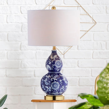 Lee 27" Ceramic Chinoiserie LED Table Lamp - JONATHAN Y